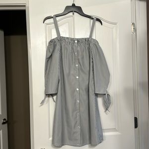Brand new with tags, black and white stripe extra large off the shoulder dress